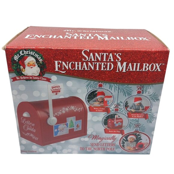 Mr Christmas Vintage Santas Enchanted Mailbox Red Christmas Decor NO LETTERS - Picture 3 of 4
